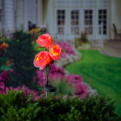 Piquet de jardin à fleurs rose artificiel 26 po Latravion