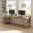 78.7" Long Computer Desk, Wooden 2 Person Desk with Storage Shelf