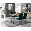 Edzard Marble Effect & Chrome Metal Rectangular Dining Table Set - 4 Luxury Velvet Dining Chairs-88498192-88498178