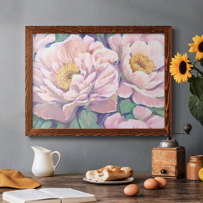 Pivoines en fleurs II, reproduction d'art sur toile, Érable, H 22 po x l 32 po x P 1,5 po