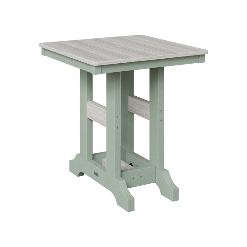 Garden Classic Outdoor Square Dining Table, Seafoam, Seashell