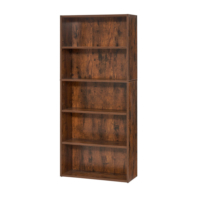 Bibliothèque étroite de 53 po de hauteur avec tablettes réglables, bibliothèque ouverte en bois autoportante pour petits espaces, rangement pour salon et bureau personnel