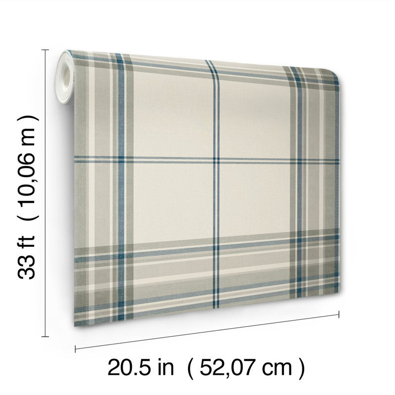 Westley Black Plaid Wallpaper, Green