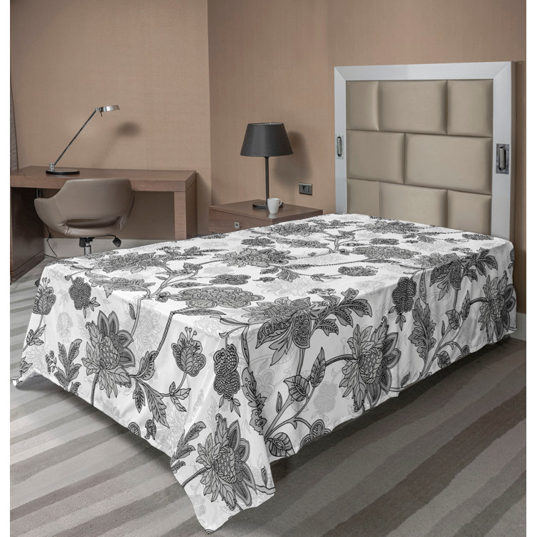 Ambesonne, drap plat floral pivoines, art botanique printanier