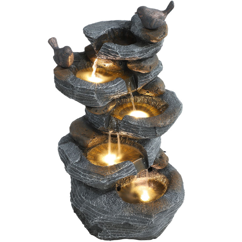 Cascade Fountain with Lights