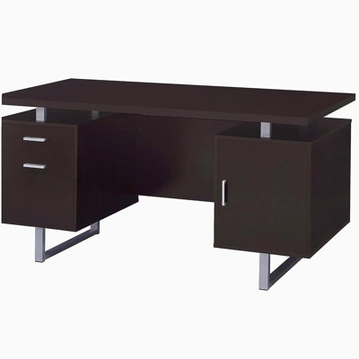 Cappuccino 2-drawer Floating Top Office Desk