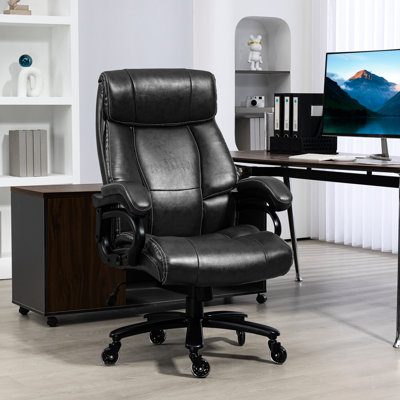 Chair For Big And Tall Offices, Pu Leather Covering Large Users, 400Lb Capacity, Height Adjustable