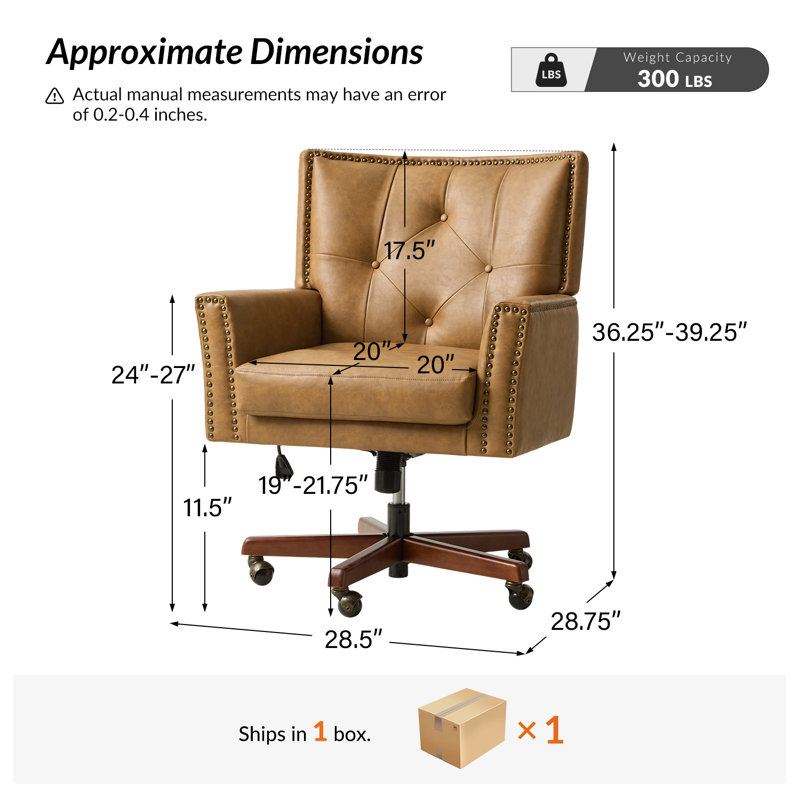 Chaise de bureau pivotante 360 ° Meroy, Chameau