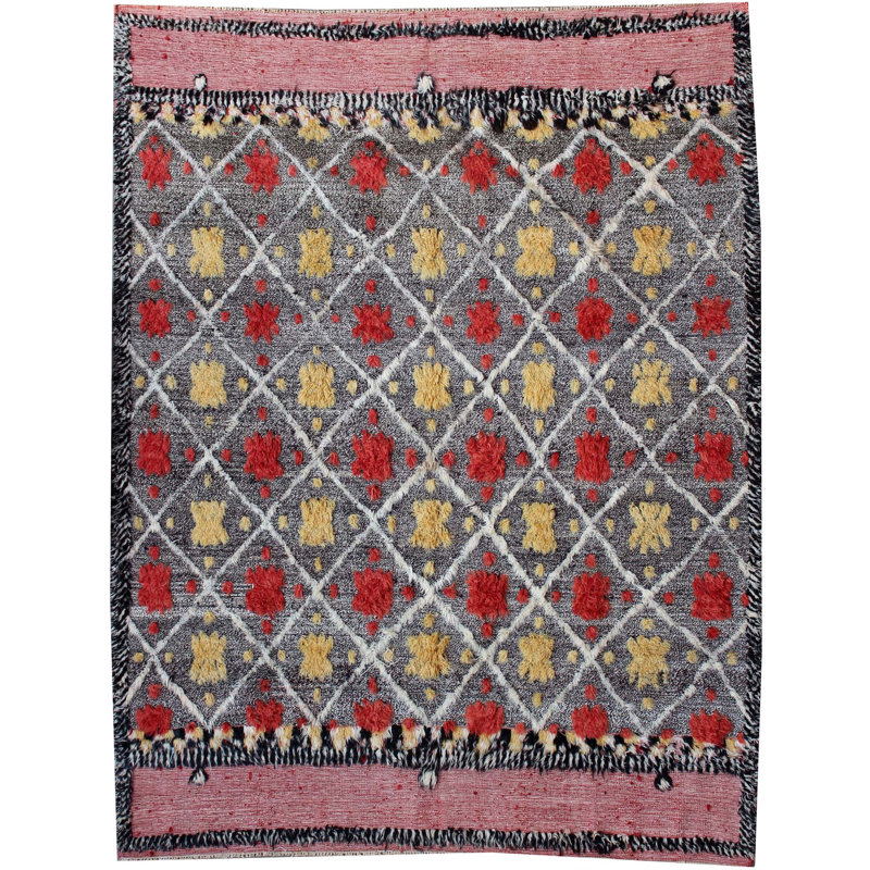 Rectangle 249 cm x 302 cm Geometric Hand Knotted Area Rug