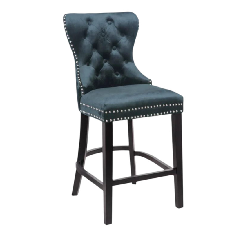 Grand tabouret en velours, Vert