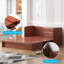 Grand lit escamotable avec station de charge USB et tiroirs de rangement, cerisier-876555237