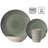 64-piece Spin Wash Stoneware Dinnerware Set Service For 16 Swirl Glazed Green Finish Includes Mugs, Bowls, Salad And Dinner Plates Chip And Crack Resistant Microwave And Dishwasher Safe-1959536887