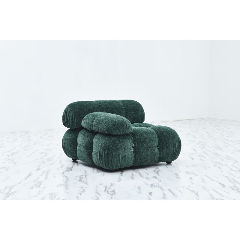Fauteuil large de 38 po Waino, 100 % polyester vert
