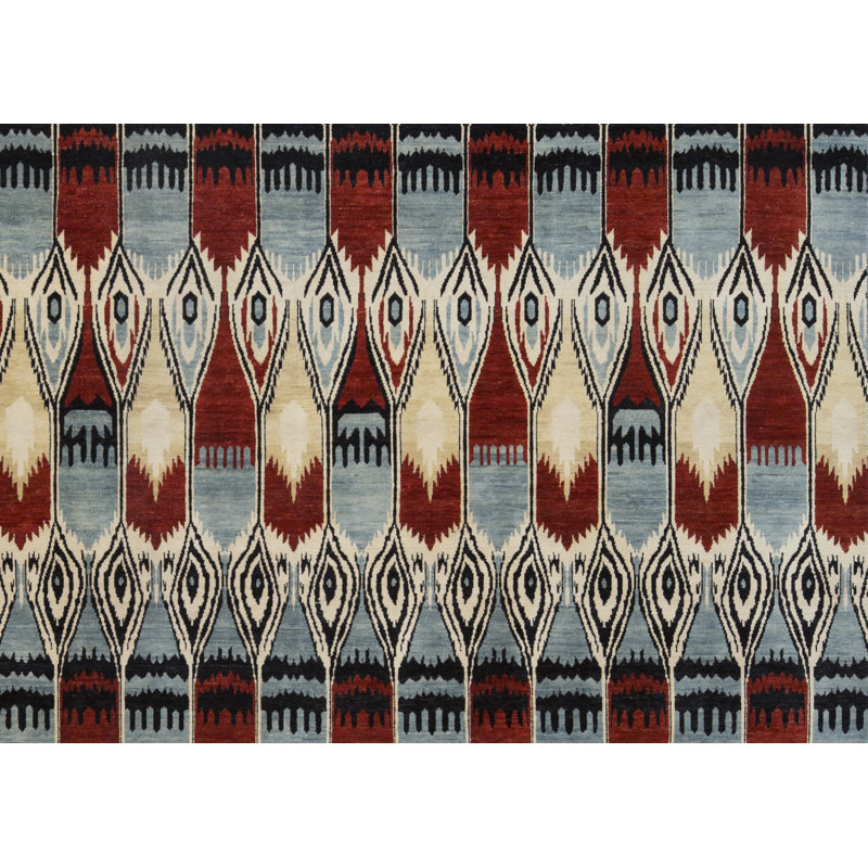 Tapis bleu de haute qualité noué à la main