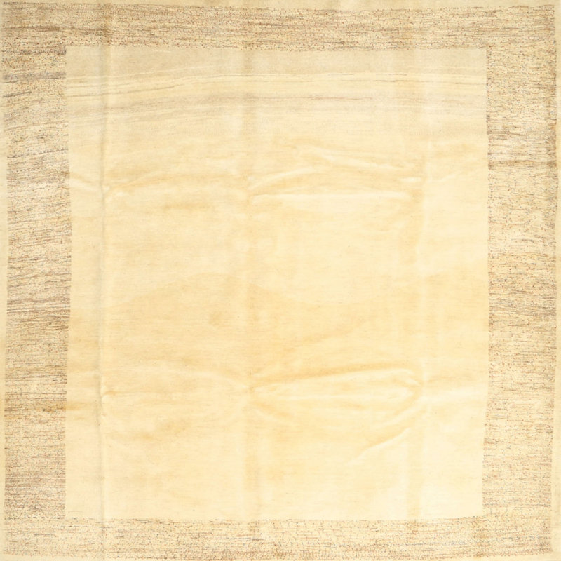 Tapis beige contemporain, Carré 8 pi