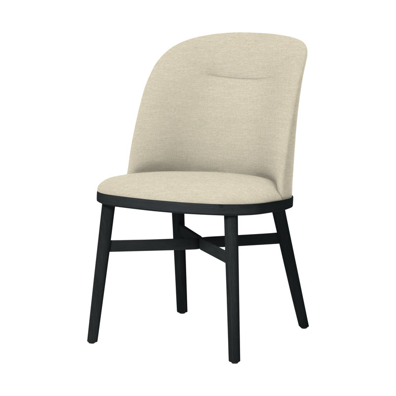 Bund Upholstered Dining Chair, L493 Sanfor Putty 3479, Gray Oak