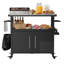 Chariot-bar roulant extérieur avec support et armoire
