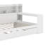 Lit de jour en bois avec tablettes de rangement, lit d'angle multifonctionnel avec lit gigogne simple et bureau