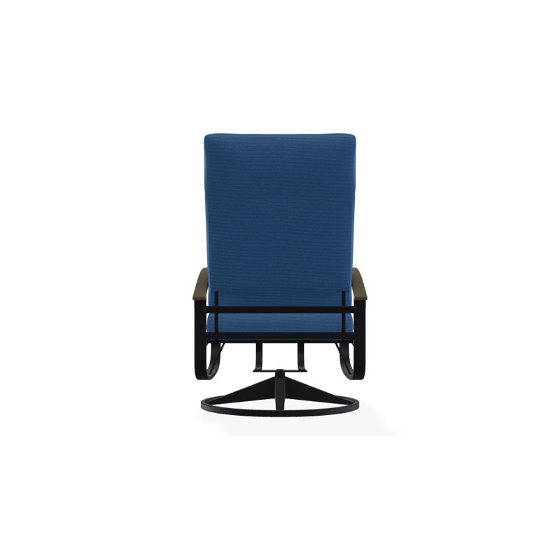 Belle Isle Outdoor Rocker Chair, Canvas Sapphire Blue Sunbrella, Beachwood P40, Textured Black
