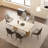 Sammie 9 - Piece 94.48'' Extendable Sintered Stone Dining Table with 8 Leather Chairs Dining Set-1035566531-1031977709
