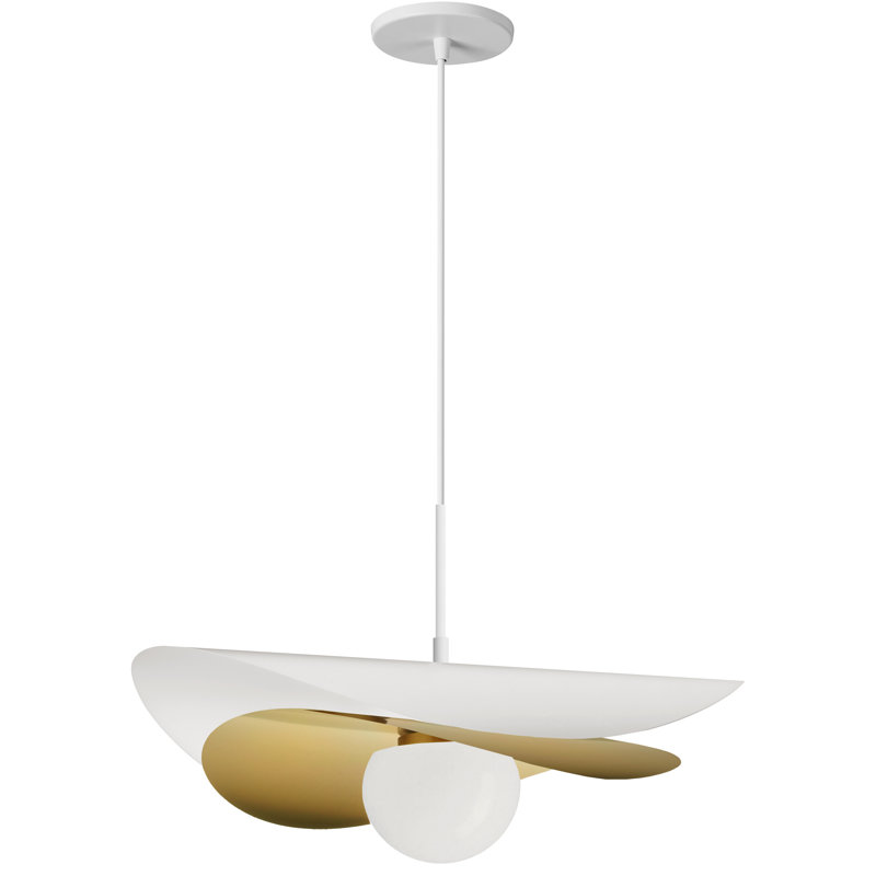 Suspension DEL Paven 2012LEDP, Matte White/Aged Brass