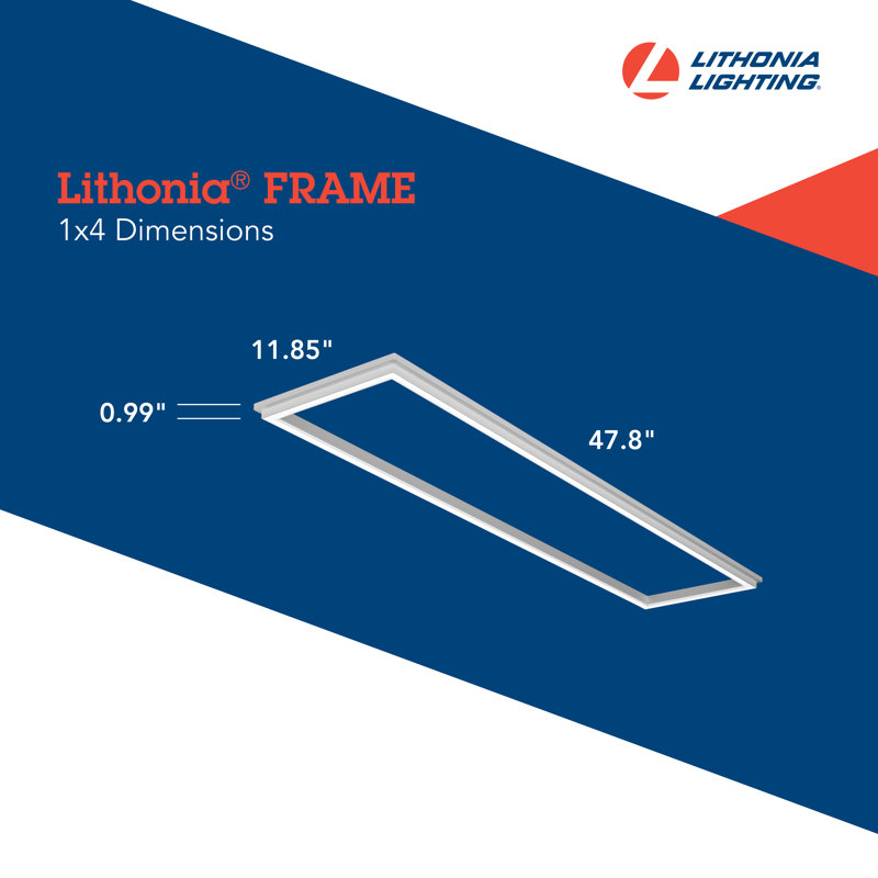 Dimmable Flat Panel Ceiling Light, 1" H x 12" W x 47.8" D, 5000LM
