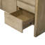 Buffet 60 po 3 portes moderne avec 3 tiroirs, panneau de fibres à densité moyenne plaqué frêne, tablette semi-ouverte et grande armoire de rangement pour le salon, le couloir ou la salle à manger-2009483086