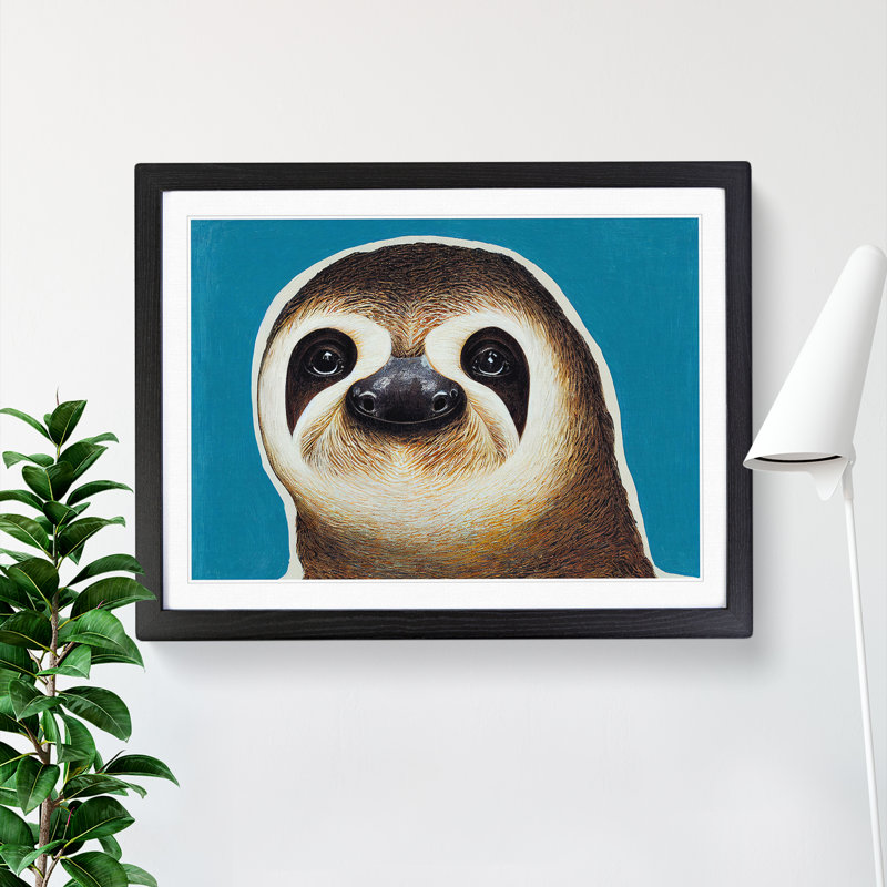 Sloth Portrait Vol.4 - Framed Print, Black, 46cm H x 64cm W x 2cm D