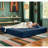 Shontae Zipline Convertible Compression Sleeper Sofa, Three Ottomans, & Pillows / California King-Size Bed, Textured Microvelvet-73368149