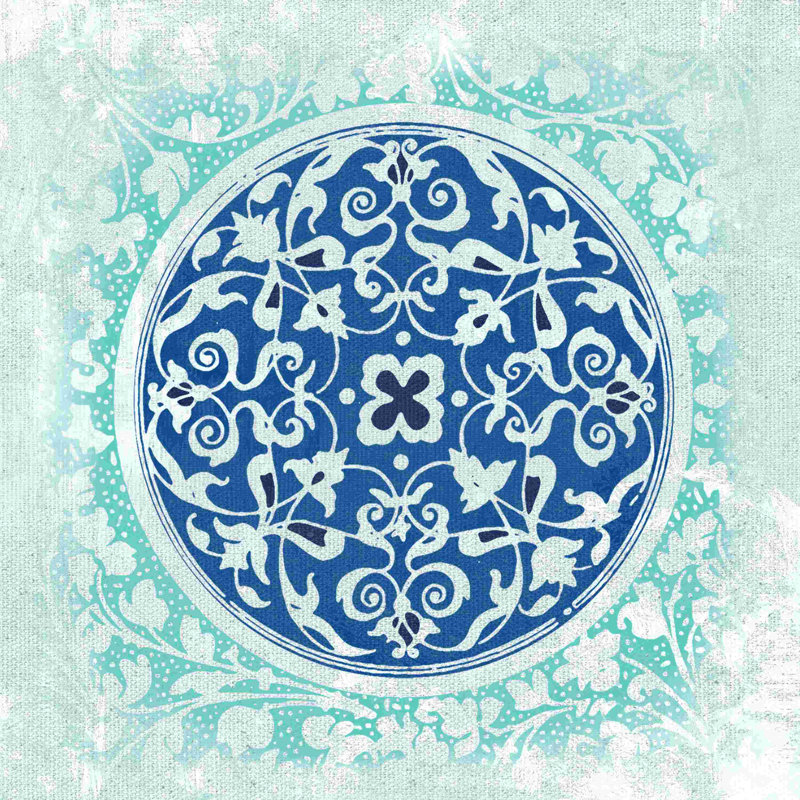 Cercle médaillon - peinture sur toile tendue, H 20 po x l 20 po