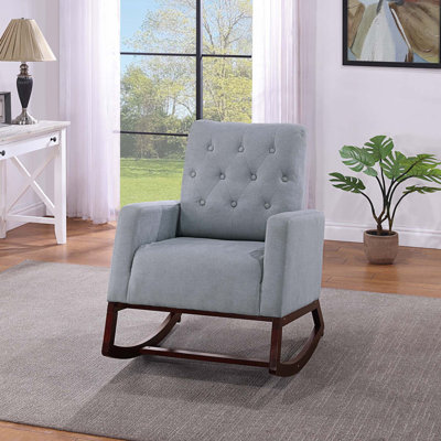 Chaise berçante douce et confortable, conception classique, base en bois, parfaite pour toute pièce