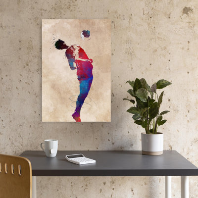 Vibrant Soccer Header Contemporary Wall Art