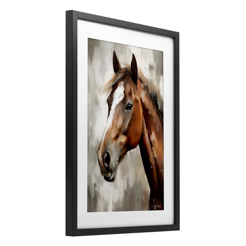 «Chocolate Pony Portrait», reproduction encadrée sous verre, design by Creative Studio, H 20 po x l 14 po, Cadre noir minuit