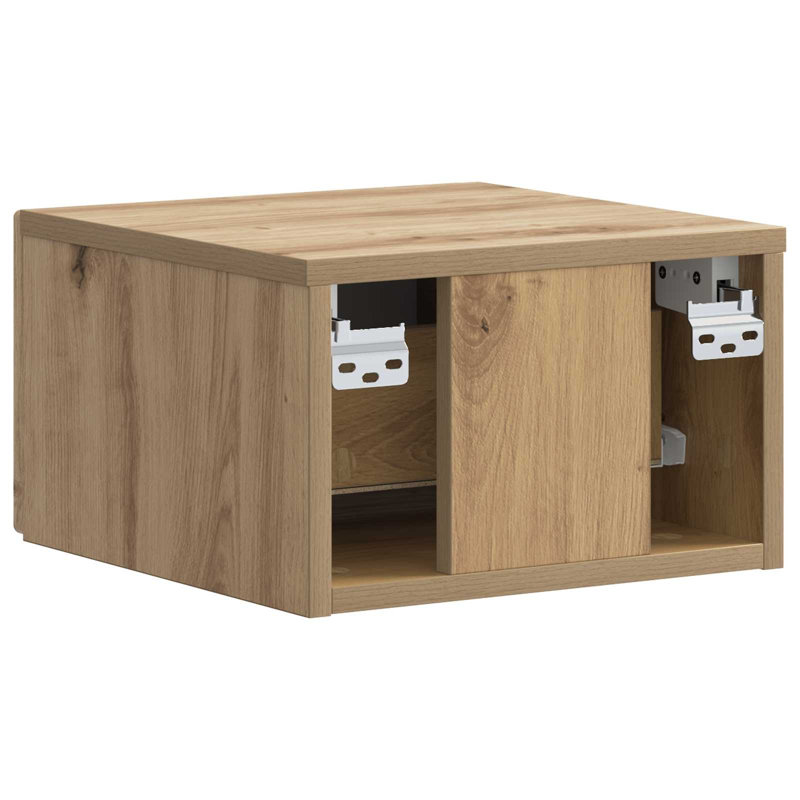 34.5cm W Manufactured Wood Bedside Table, Artisan Oak
