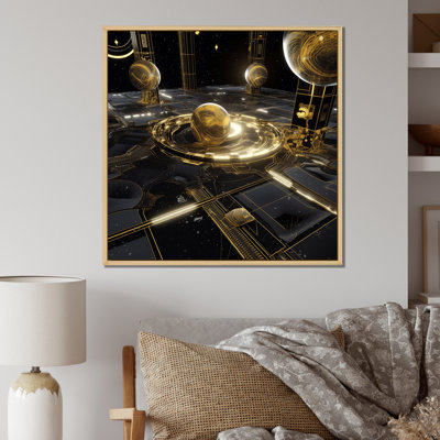 " Futuristic Circular Golden Sphere I "