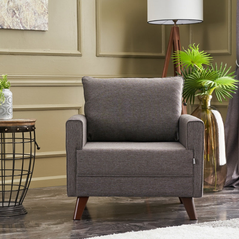 Fauteuil l 32,28 po, Polyester brun
