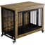 Table d'appoint pour chien 38,6 po avec 3 portes et roulettes