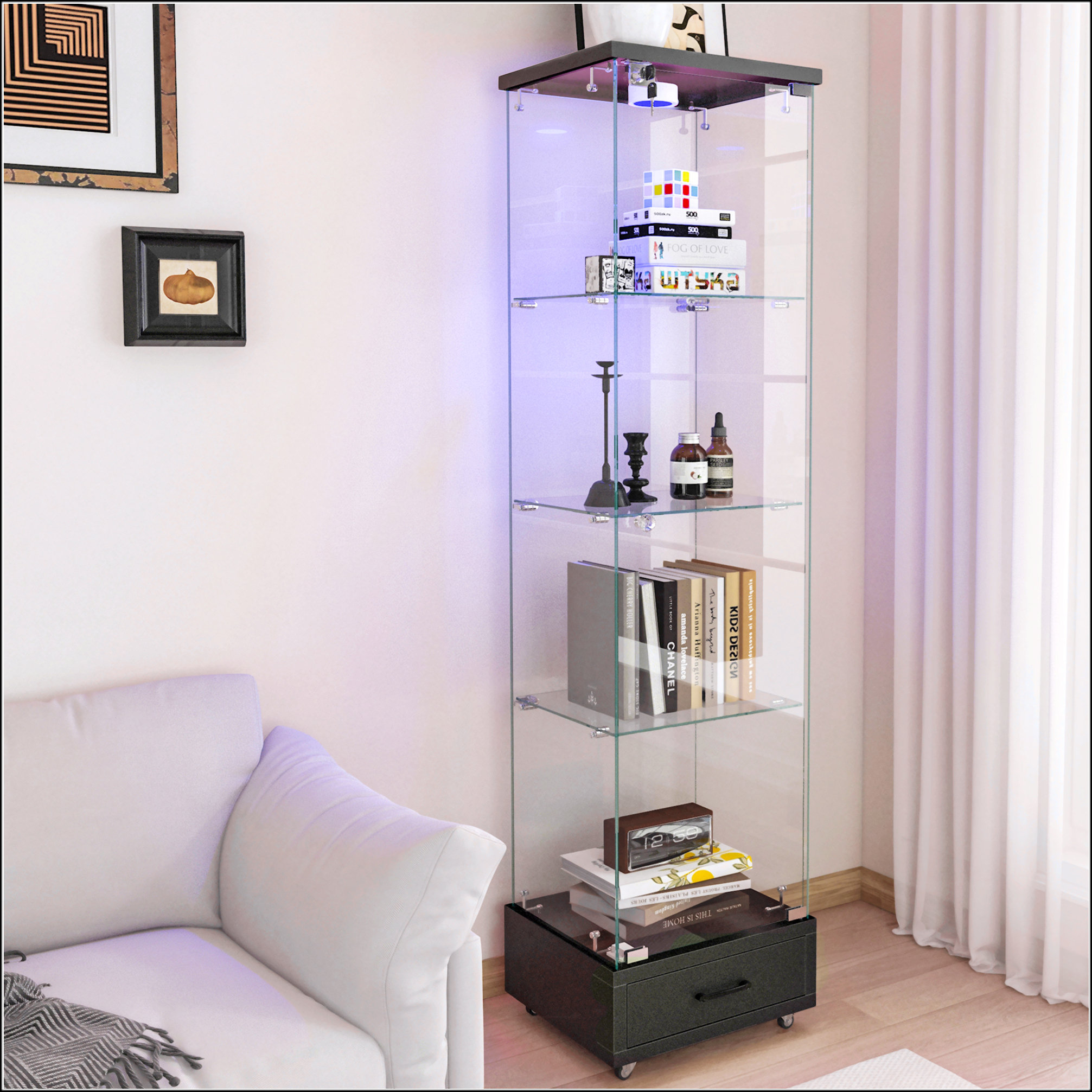 Bronx Display Unit Ivy Bronx Modern Glass Display Cabinet - Wayfair Canada
