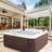 Grand Banks 6-Person 81-Jet Non-Lounger Hot Tub Spa with 3 Pumps, LED Lighting, Stainless Steel Heater and Ozonator, Insulated Cover Included and Steps Included-99471667