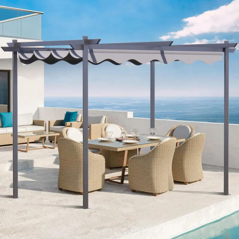 Stainless Steel Pergola, 230 cm H x 200 cm W x 300 cm D