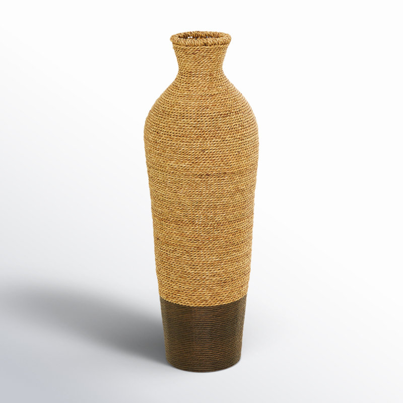 Wolton Brown/Dark Brown Seagrass Table Vase, 33.05" H x 11" W x 10.95" D