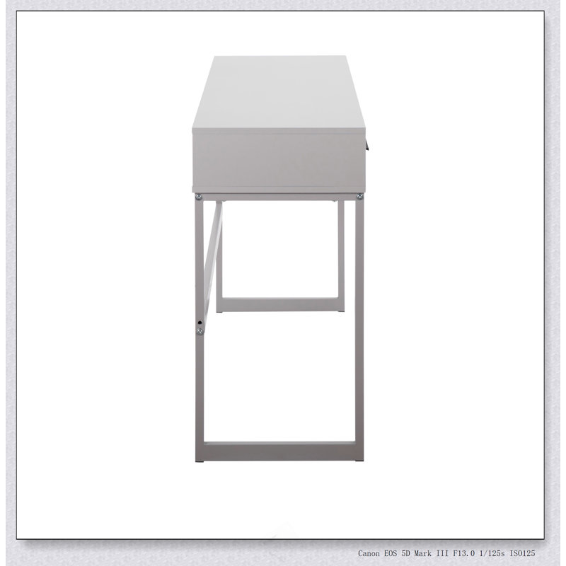 Console contemporaine en métal et bois, Gris