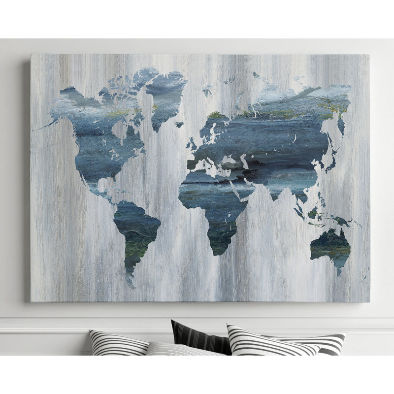 « texture monde map », impression sur toile, H 36 po x l 48 po x P 1,5 po