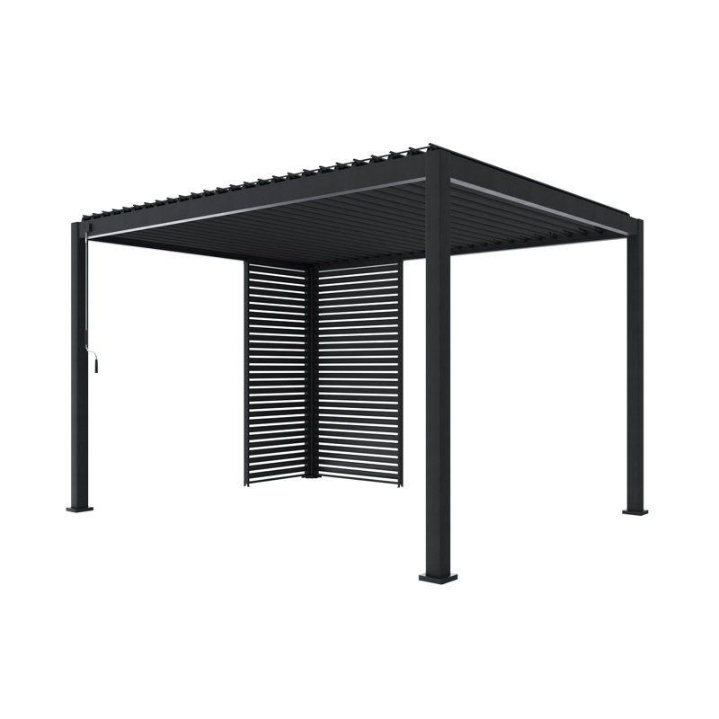 Caleya Louvered Aluminium Pergola 3.04m x 3.95m + 3 shutters 100cm