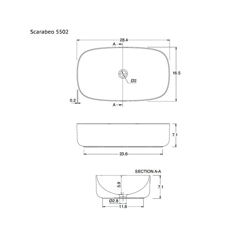 Scarabeo By Nameeks Moon 16.5'' White Ceramic Oval Bathroom Sink