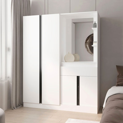 Armoire avec miroir de coiffeuse et rangement