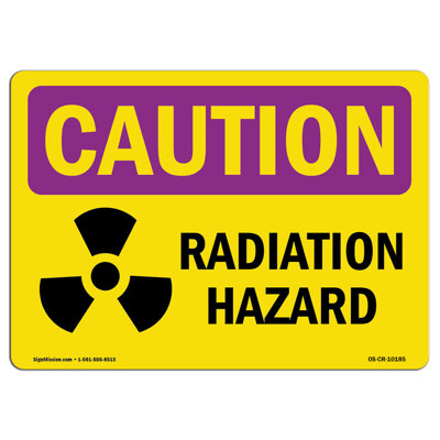 Panneau en aluminium Radiation Hazard 12 x 18