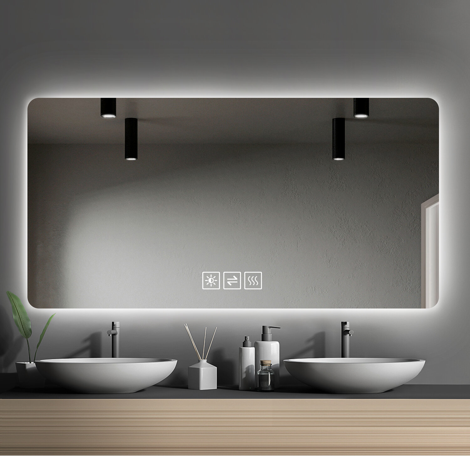 Best lighted bathroom deals mirror