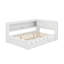 Full Size Wood Daybed With Shelves, USB, LED, And Trundle-1197226100