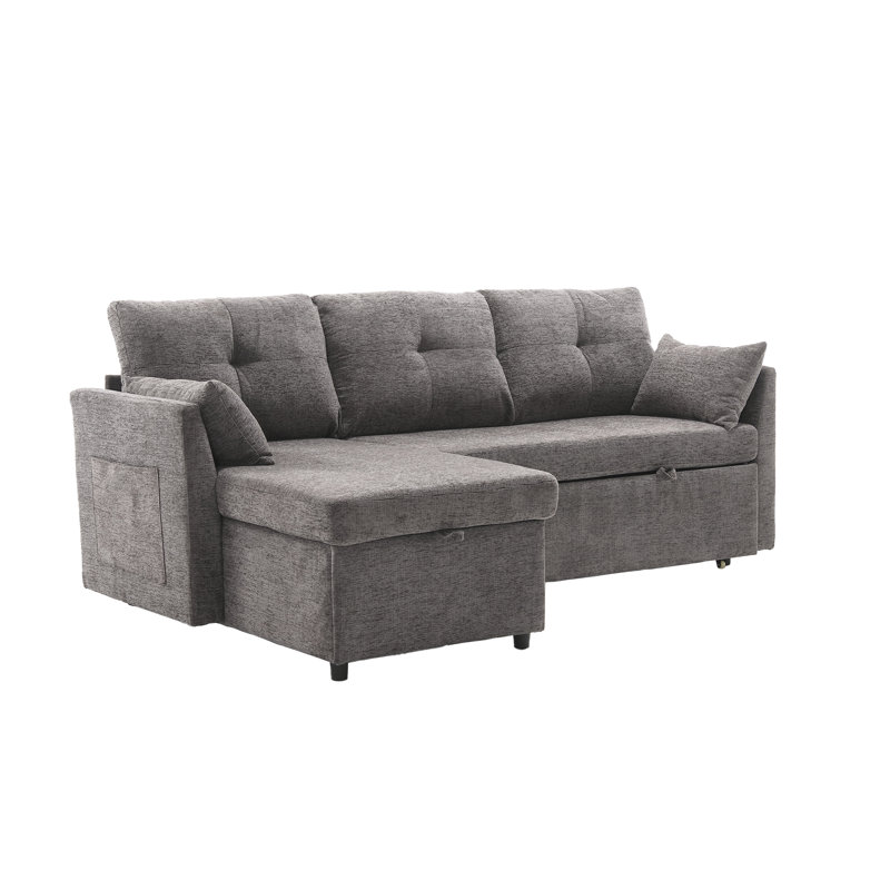 Amiera 4 Seater Sofa Bed, Grey Chenille